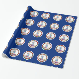 Presente Papel de envolvimento com a bandeira de Virgínia