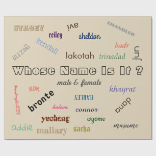 Presente Papel de envolvimento com nomes unisex por