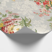 Papel de envolvimento com uma ilustração floral do