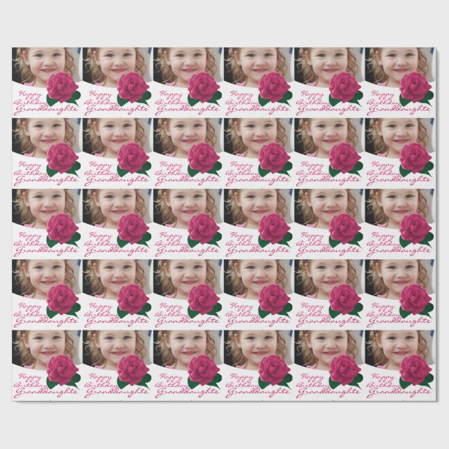 Presente Papel de envolvimento cor-de-rosa da neta do feliz (Aberto)