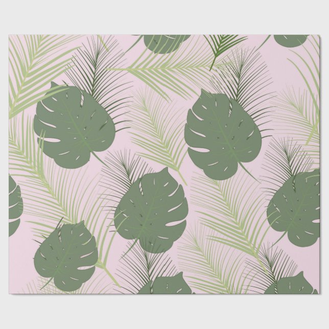 Presente Papel de envolvimento cor-de-rosa da palma (Barra)