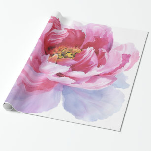 Presente Papel de envolvimento cor-de-rosa da peônia da