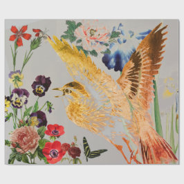 Presente Papel de envolvimento COR-DE-ROSA do PÁSSARO