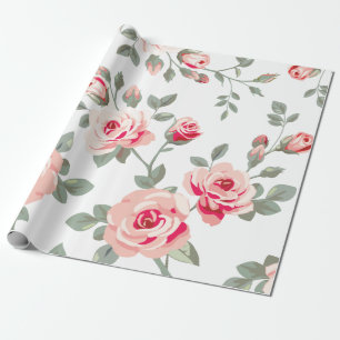 Presente Papel de envolvimento cor-de-rosa do teste padrão