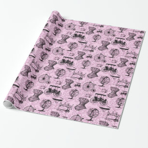 Presente Papel de envolvimento cor-de-rosa do teste padrão