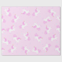 Presente Papel de envolvimento cor-de-rosa do unicórnio do