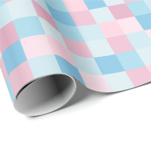 Presente Papel de envolvimento cor-de-rosa e azul dos