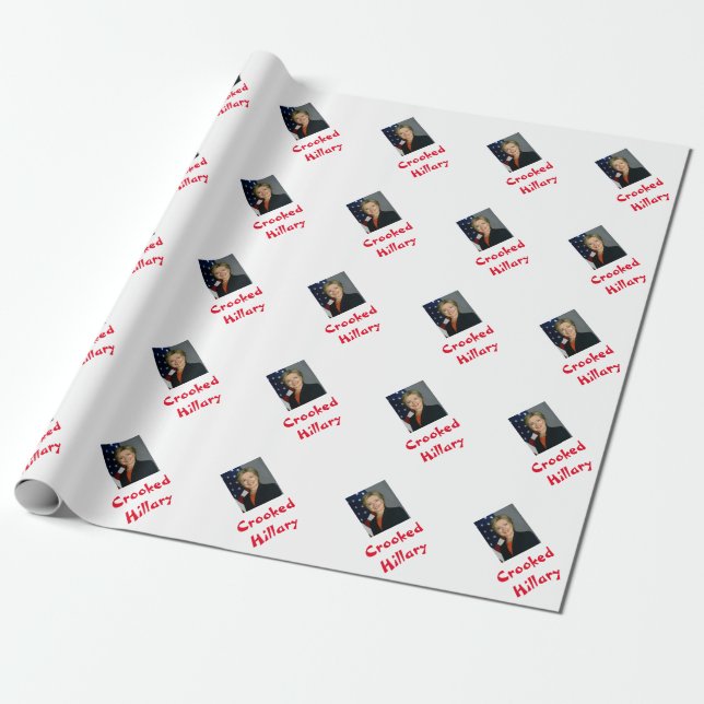 Presente Papel de envolvimento curvado engraçado de Hillary (Desenrolado)