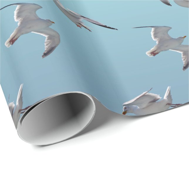 Presente Papel de envolvimento da agitação da gaivota (Ponta do rolo)