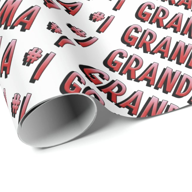 Presente Papel de envolvimento da avó do número um (Ponta do rolo)