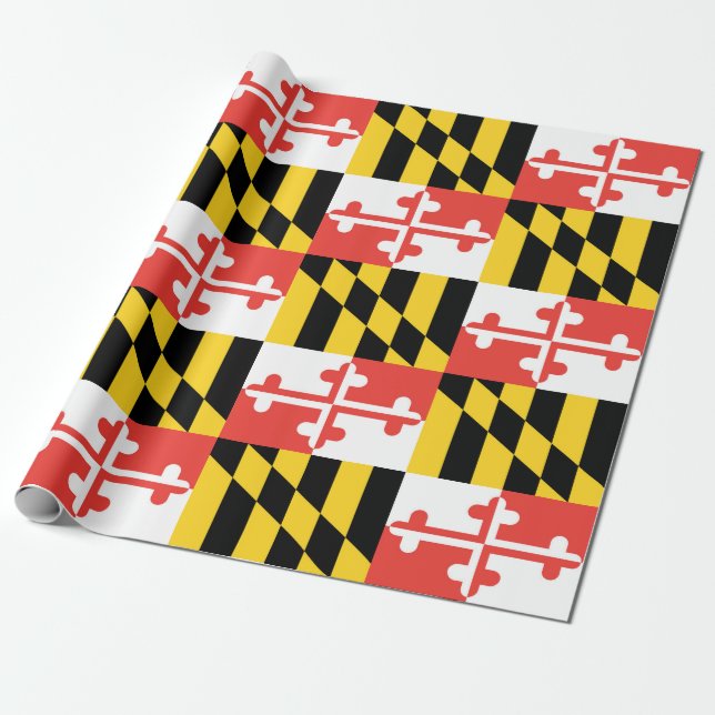 Presente Papel de envolvimento da bandeira de Maryland, 30" (Desenrolado)
