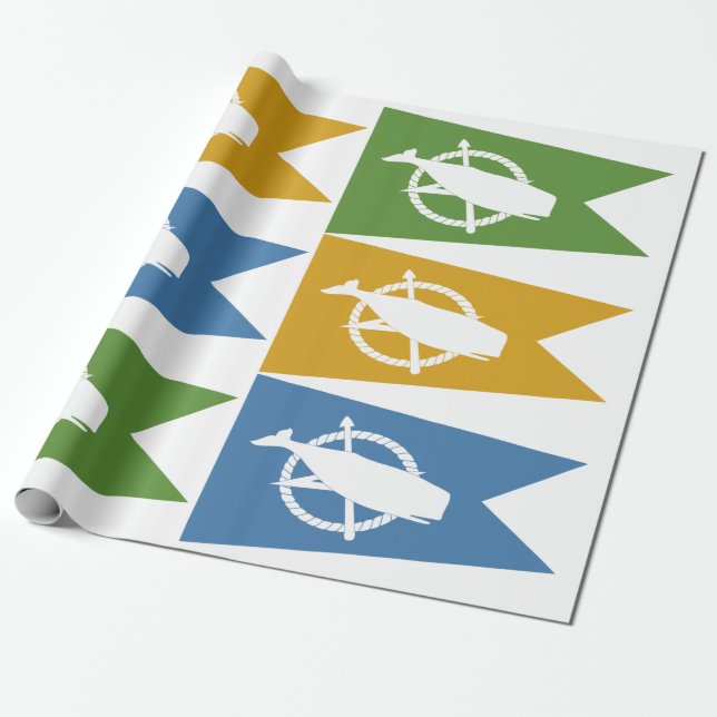 Presente Papel de envolvimento da bandeira de Nantucket (Desenrolado)