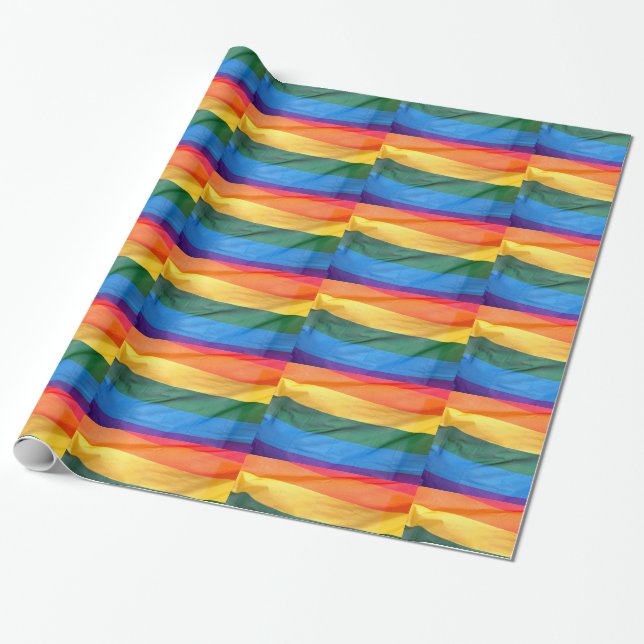 Presente Papel de envolvimento da bandeira do orgulho gay (Desenrolado)