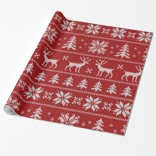 Presente Papel de envolvimento da camisola do Natal (Desenrolado)