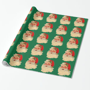 Presente Papel de envolvimento da cara do papai noel do