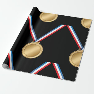 Presente Papel de envolvimento da medalha Dourado