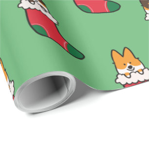 Presente Papel de envolvimento da meia do Corgi da Tri Cor