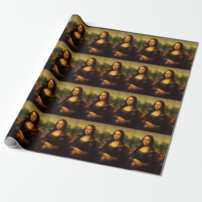Presente Papel de envolvimento da Mona Lisa de Leonardo da (Desenrolado)
