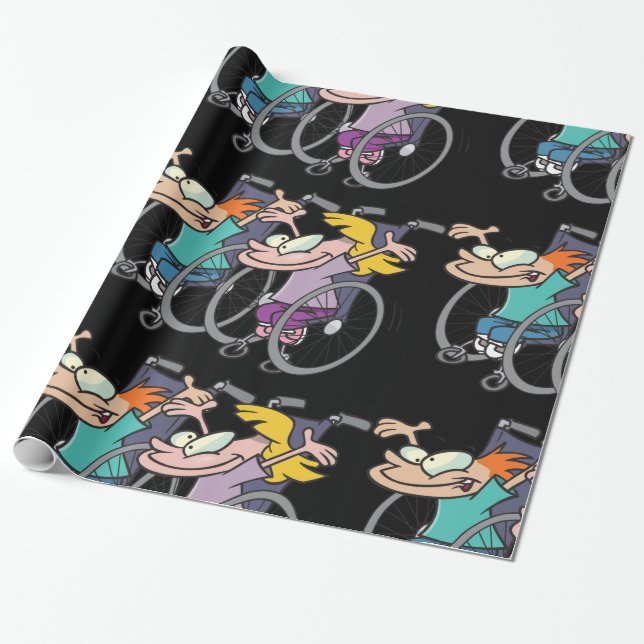 Presente Papel de envolvimento da raça da cadeira de rodas (Desenrolado)