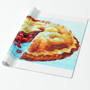 Presente papel de envolvimento da torta da cereja