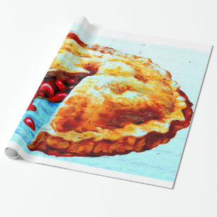 Presente papel de envolvimento da torta da cereja