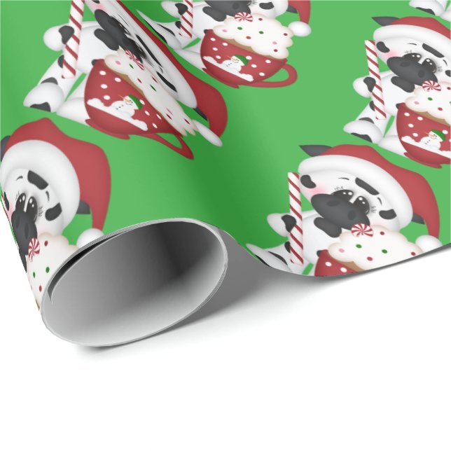 Presente Papel de envolvimento da vaca do cacau do Natal (Ponta do rolo)