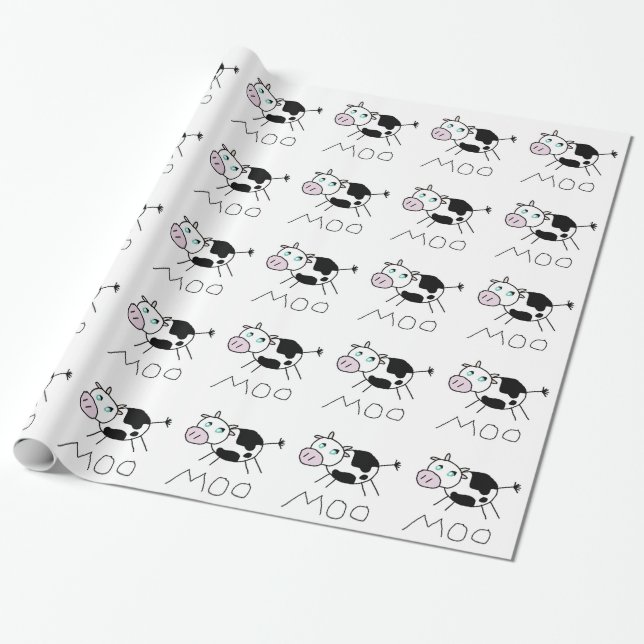 Presente Papel de envolvimento da vaca do MOO (Desenrolado)
