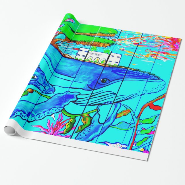 Presente papel de envolvimento das baleias de humpback (Desenrolado)