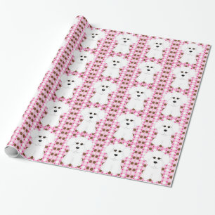 Presente Papel de envolvimento das bolinhas de Bichon Frise