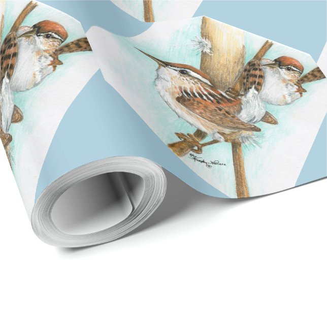 Presente Papel de envolvimento das carriças e da Gato-Cauda (Ponta do rolo)