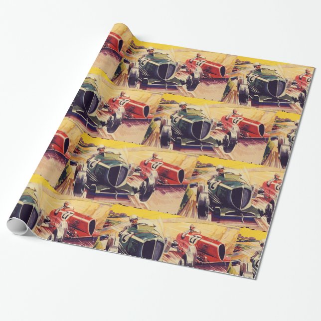 Presente Papel de envolvimento das corridas de automóveis (Desenrolado)