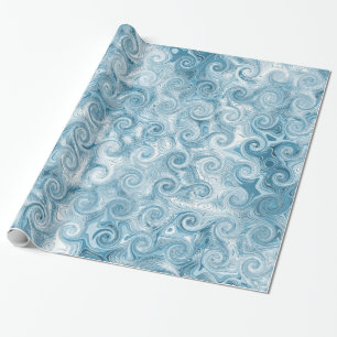 Presente Papel de envolvimento das ondas do azul