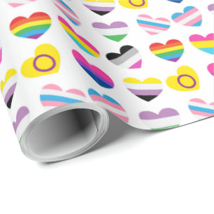 Presente Papel De Envolvimento De Corações De Orgulho