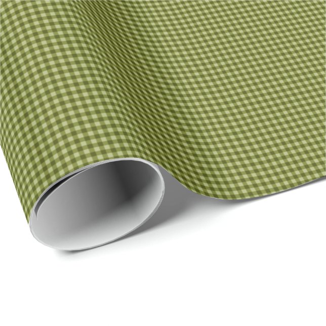 Presente PAPEL DE ENVOLVIMENTO DE Gingham-PRESTO Verde Oleí (Ponta do rolo)