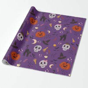 Presente Papel De Envolvimento De Halloween - Pumpkins, Sku