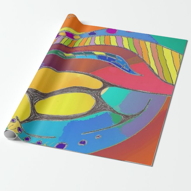 Presente Papel de envolvimento de linho do design orgânico (Desenrolado)