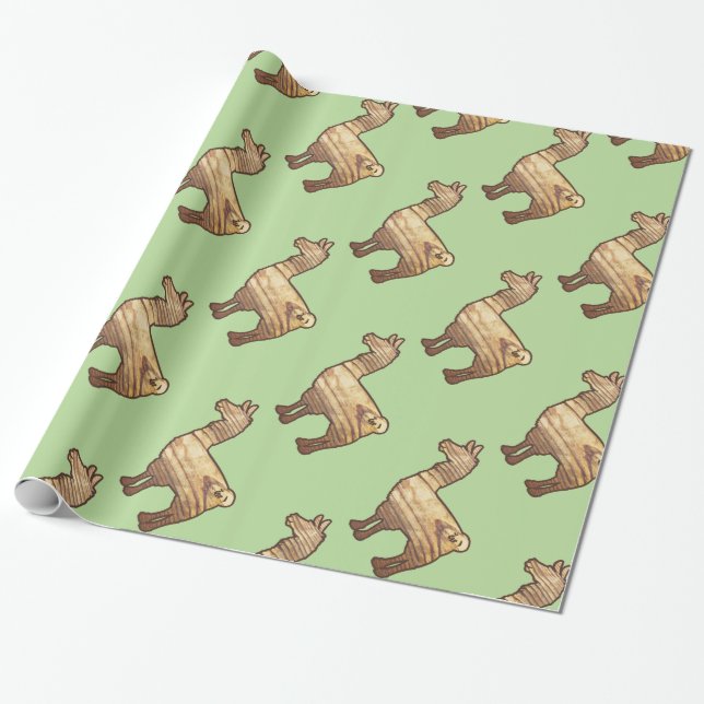 Presente Papel de envolvimento de madeira do lama (Desenrolado)