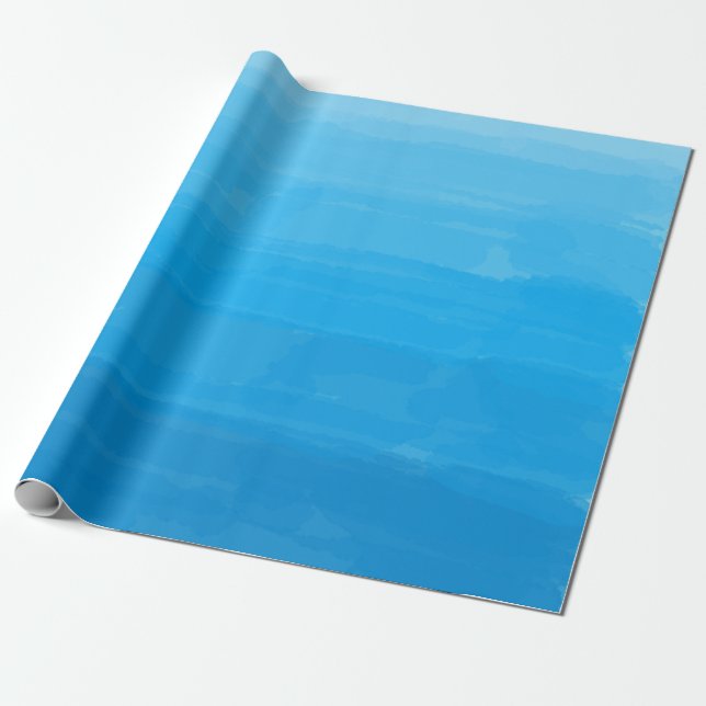 Presente Papel de envolvimento de Ombre do azul de oceano (Desenrolado)