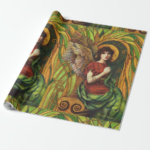 Presente Papel de envolvimento decorativo do design do anjo