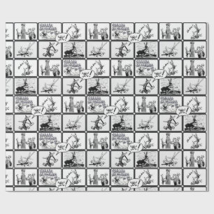 Presente Papel de envolvimento desagradável das cenas do