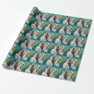 Presente Papel de envolvimento descuidado do Spaniel de rei