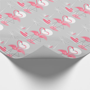 Presente Papel de envolvimento do amor do flamingo