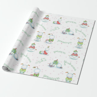 Presente Papel de envolvimento do boneco de neve da ioga