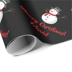 Presente Papel de envolvimento do boneco de neve do Feliz