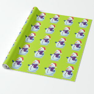 Presente Papel de envolvimento do boneco de neve do Natal