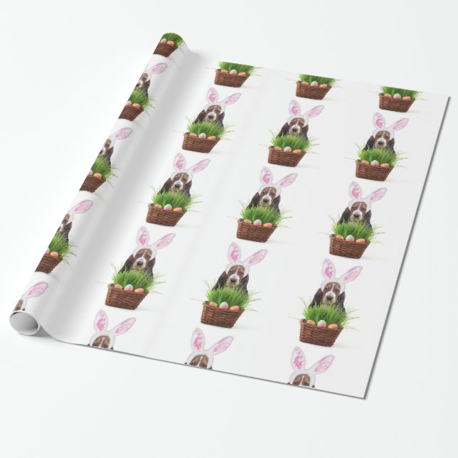 Presente Papel de envolvimento do cão de Basset Hound da (Desenrolado)