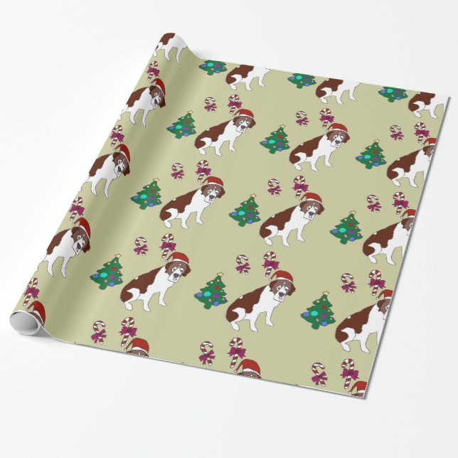 Presente Papel de envolvimento do cão de Custiom St Bernard (Desenrolado)