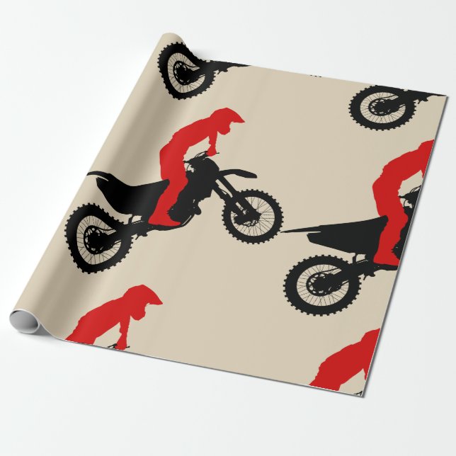 Presente Papel de envolvimento do cavaleiro de Motorcross (Desenrolado)