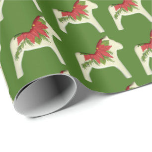Presente Papel de envolvimento do cavalo de Dala do Natal