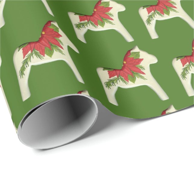 Presente Papel de envolvimento do cavalo de Dala do Natal (Ponta do rolo)